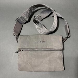 Matt & Nat Crossbody Foldover Bag Purse Gray Nylon